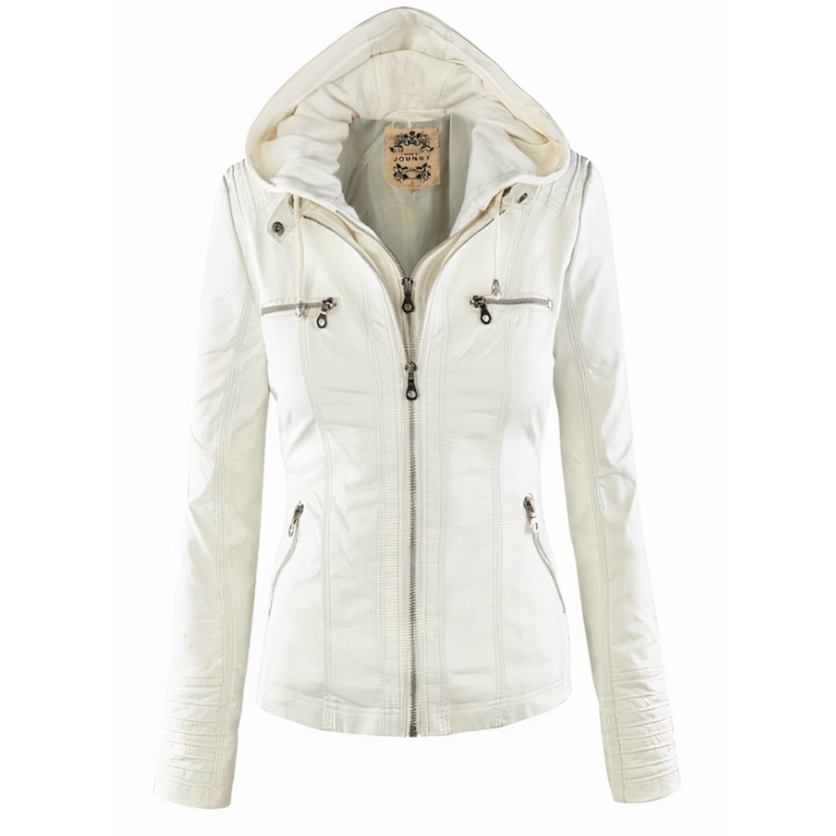 Cassia | Chaqueta Estilo Biker con Capucha Extraíble
