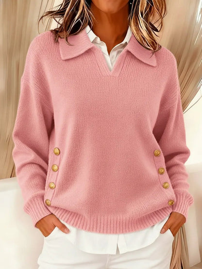 Erminia | Jersey con Cuello Polo y Botones