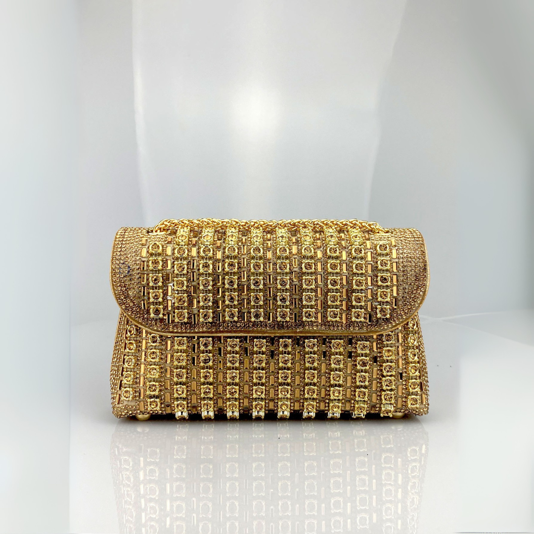 Alba | Bolso de Hombro con Cadena Chic y Diamantes de Color