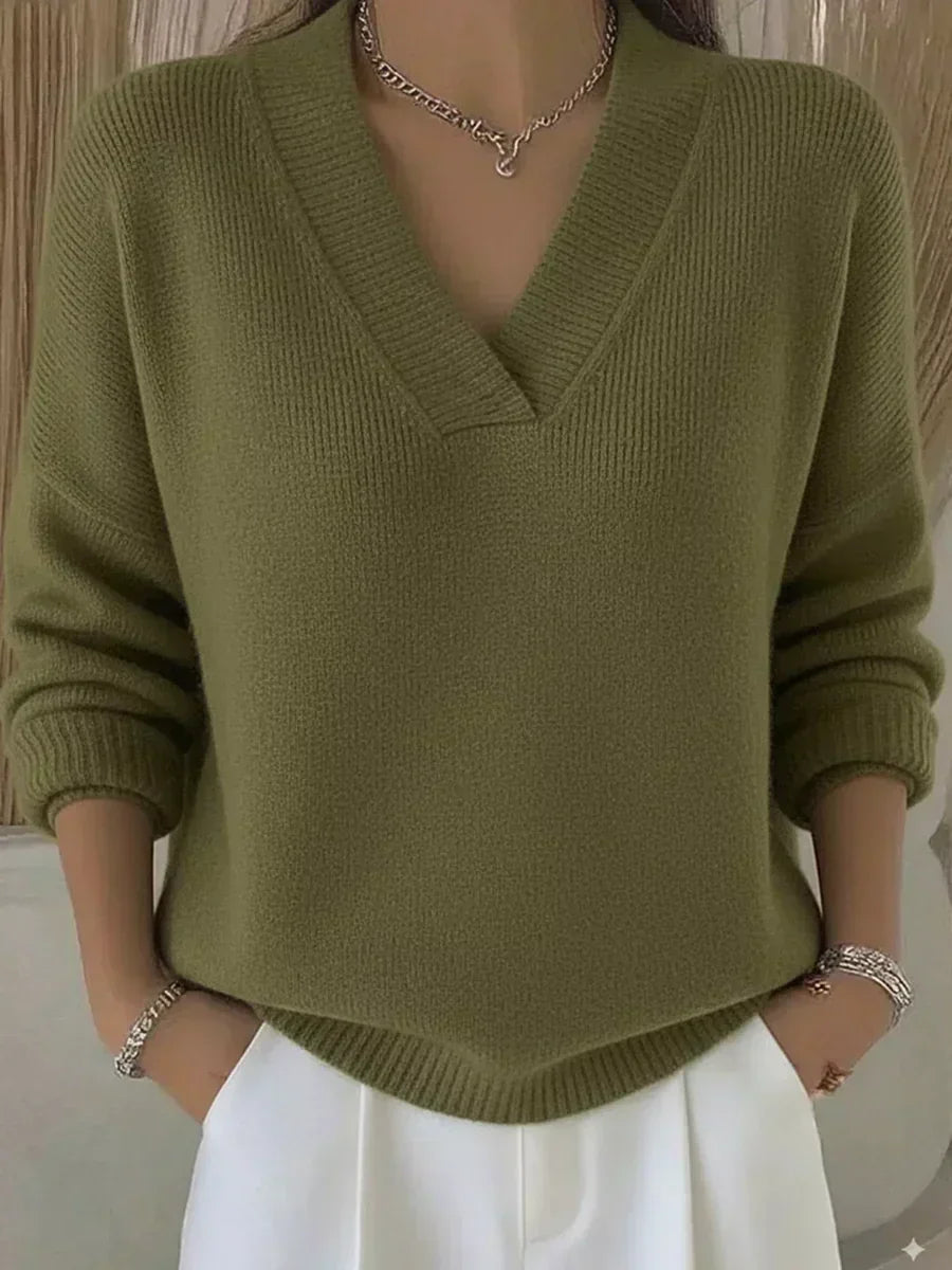 Viola | Jersey Suave con Cuello de Pico