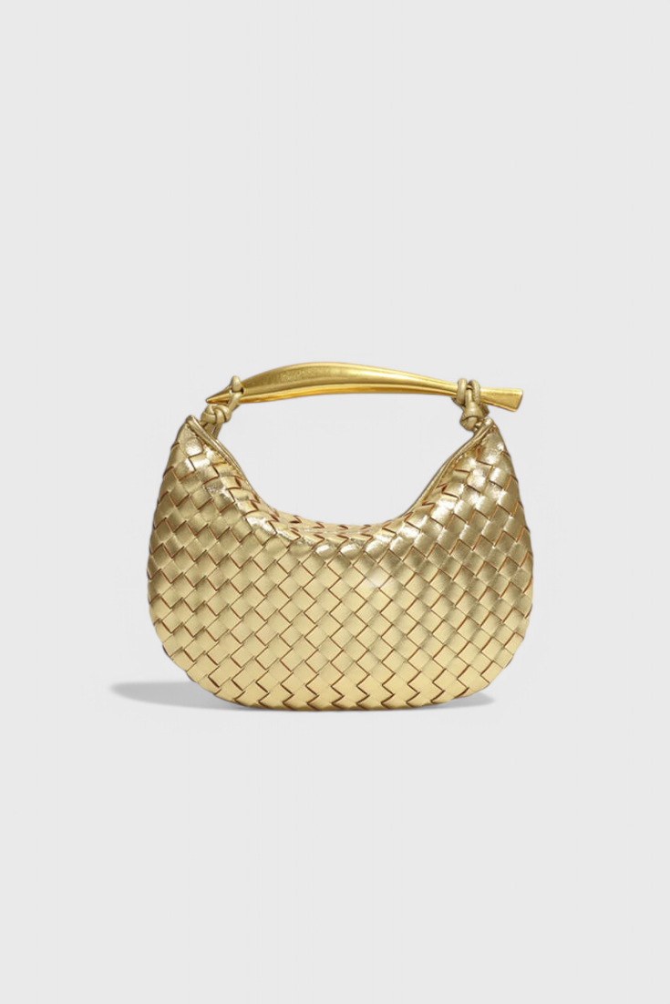 Gerda | Bolso Woven con Asa Dorada