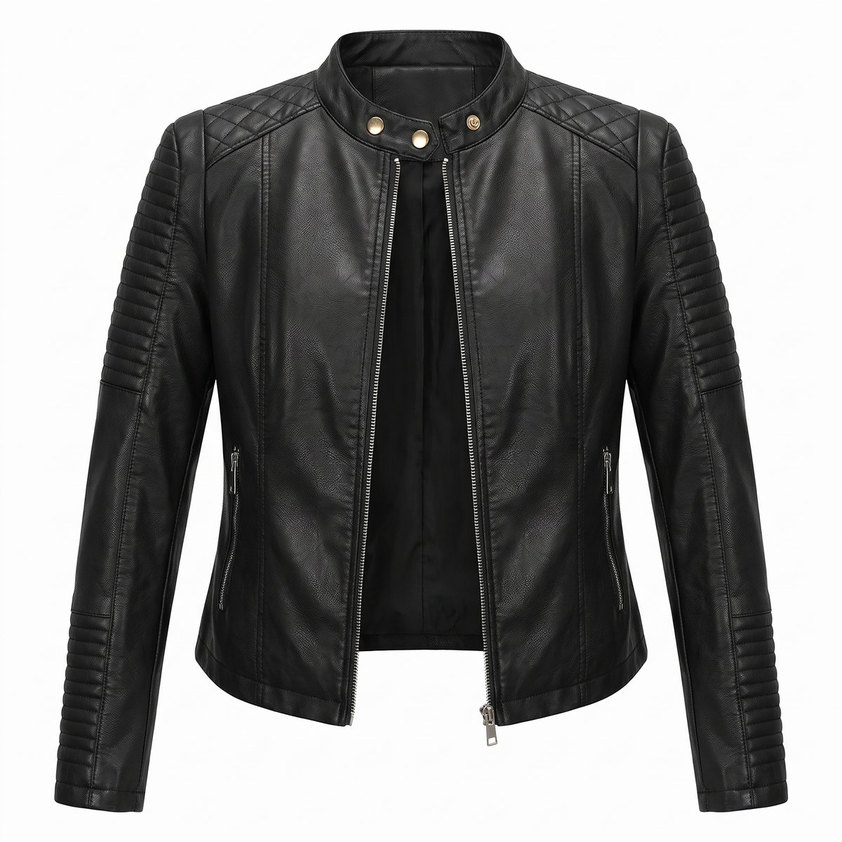 Daniela | Chaqueta Biker Corta con Cremallera Frontal