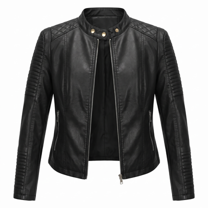 Daniela | Chaqueta Biker Corta con Cremallera Frontal