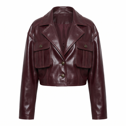 Tosca | Chaqueta Corta con Bolsillos en el Pecho