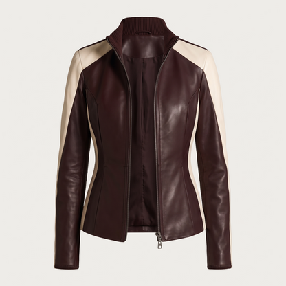 Marilena | Chaqueta Bicolor Ajustada con Cuello Mao