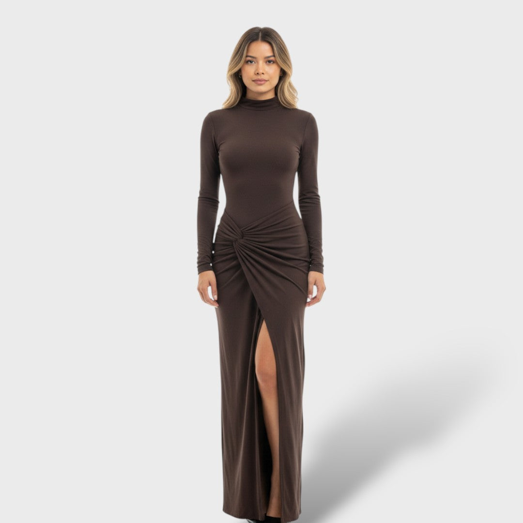 Vestido Maxi Elegante Fruncido Mujer