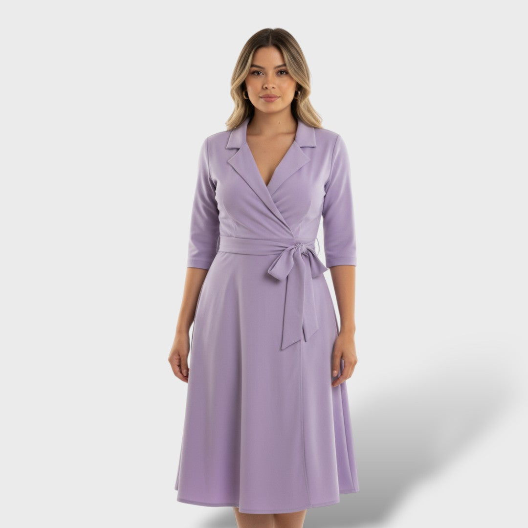 Vestido maxi elegante lazo cintura