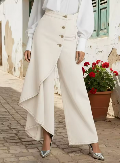 Marcella · Pantaloni palazzo denim asimmetrici