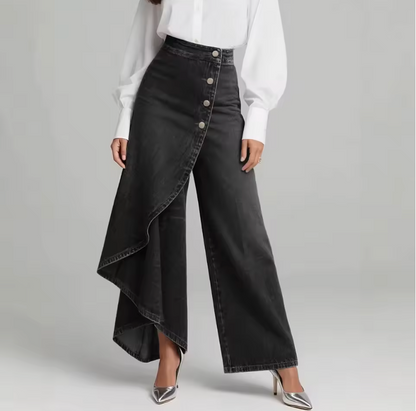 Marcella · Pantaloni palazzo denim asimmetrici
