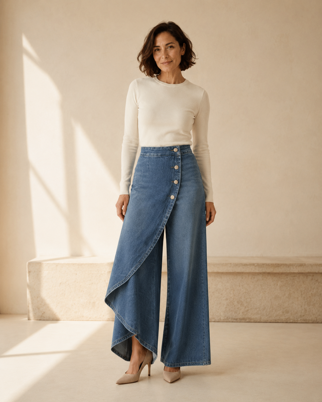 Bruna · Pantaloni raffinati in tela di jeans