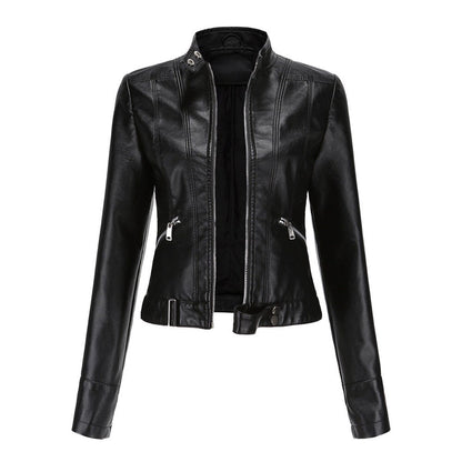 Luana | Chaqueta Biker Corta con Cuello Mao