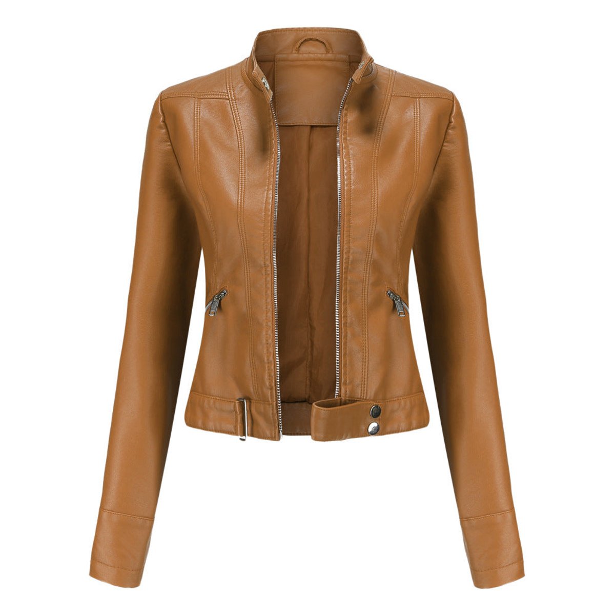 Luana | Chaqueta Biker Corta con Cuello Mao