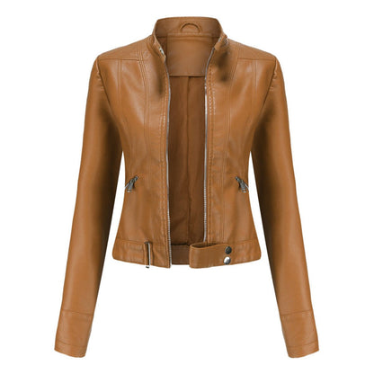 Luana | Chaqueta Biker Corta con Cuello Mao
