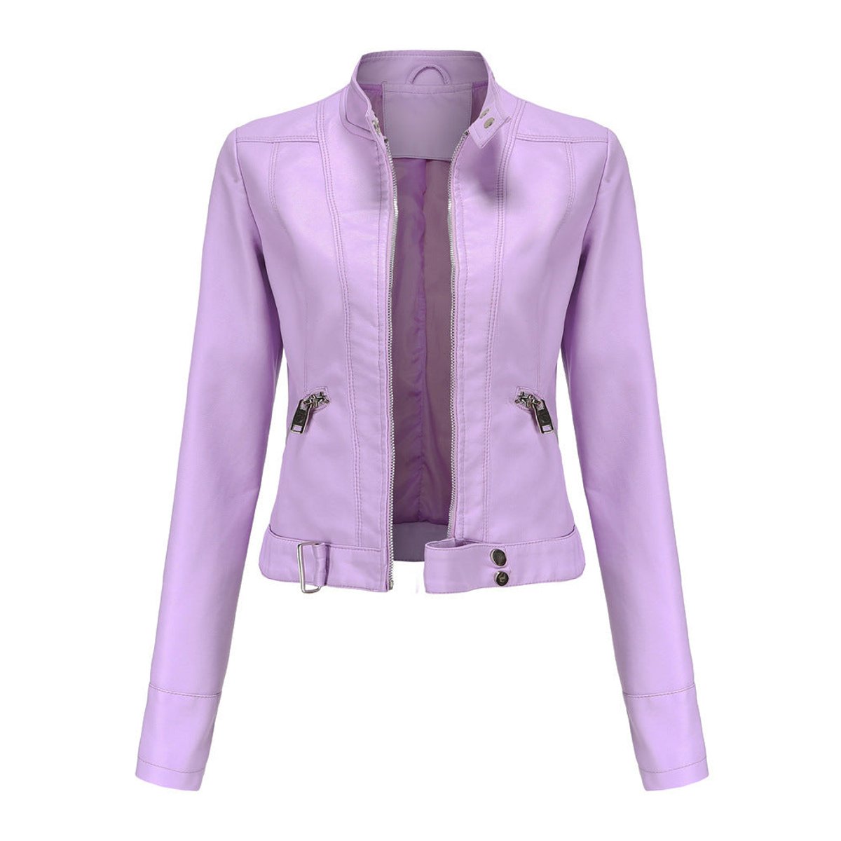 Luana | Chaqueta Biker Corta con Cuello Mao