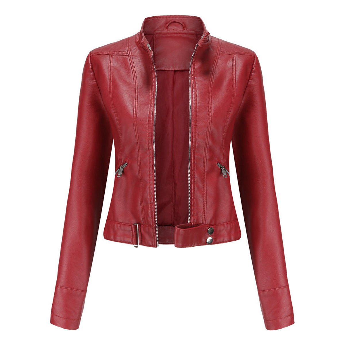 Luana | Chaqueta Biker Corta con Cuello Mao