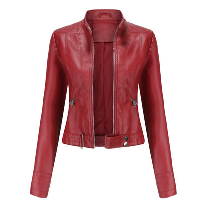 Luana | Chaqueta Biker Corta con Cuello Mao