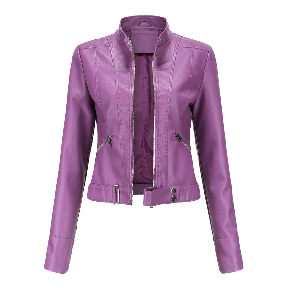 Luana | Chaqueta Biker Corta con Cuello Mao