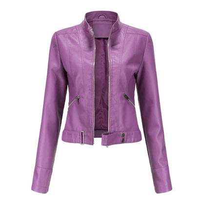 Luana | Chaqueta Biker Corta con Cuello Mao