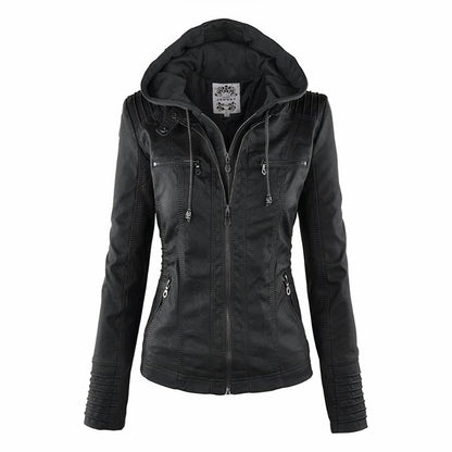 Cassia | Chaqueta Estilo Biker con Capucha Extraíble