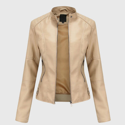 Miranda | Chaqueta Biker Slim con Cuello Mao y Cremallera